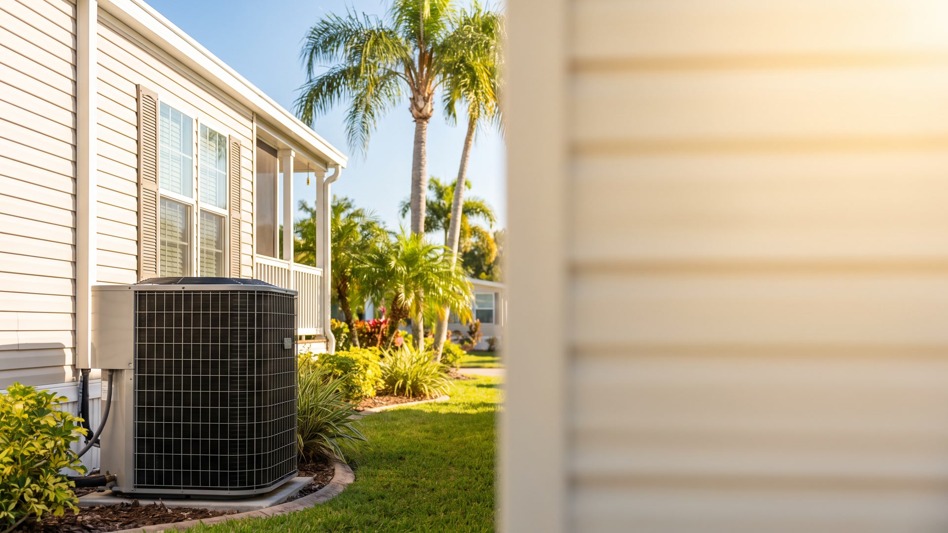 Air conditioning service on a mobile home