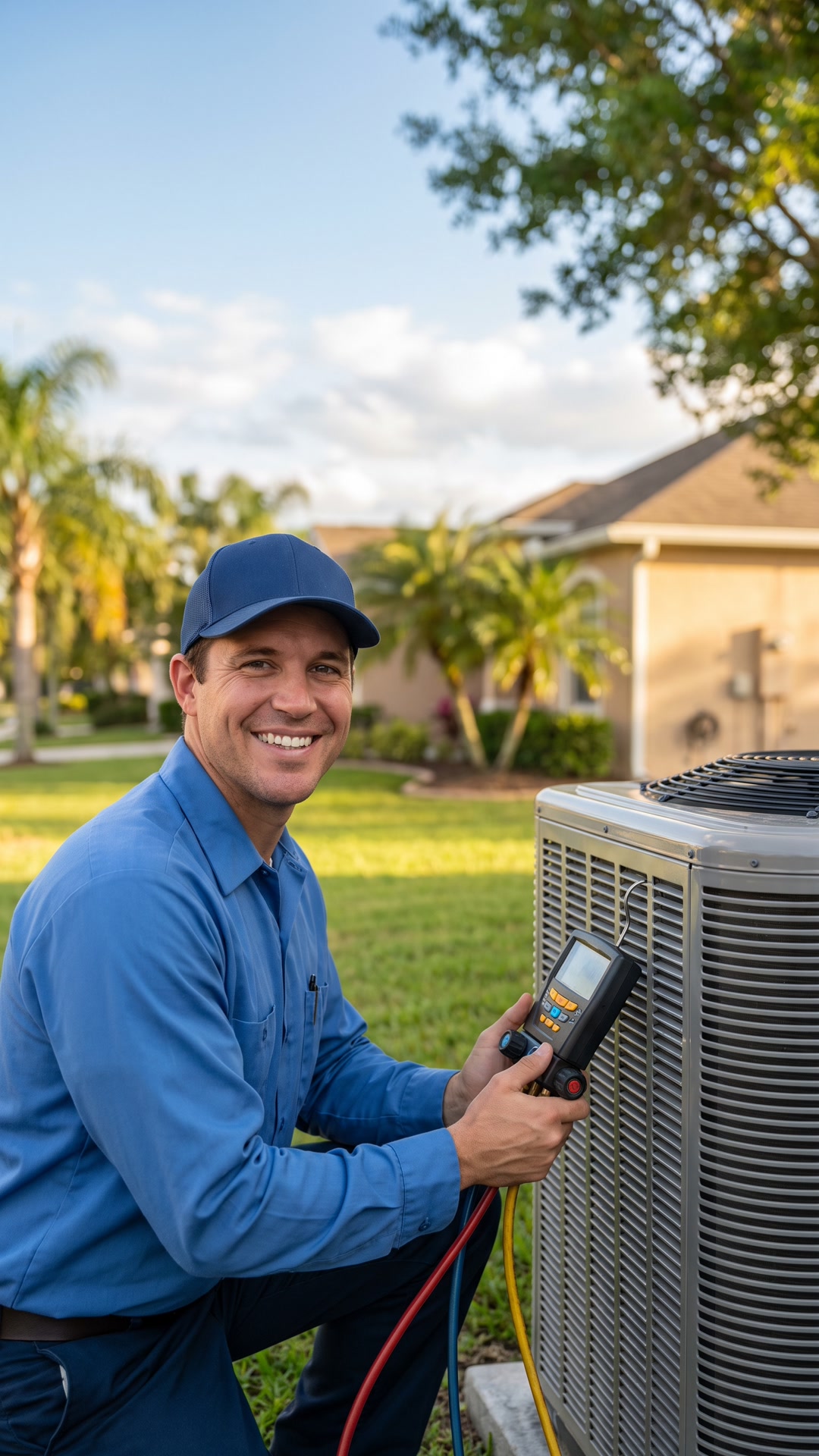AC Repair Near Me technician servicing a residential air conditioning system